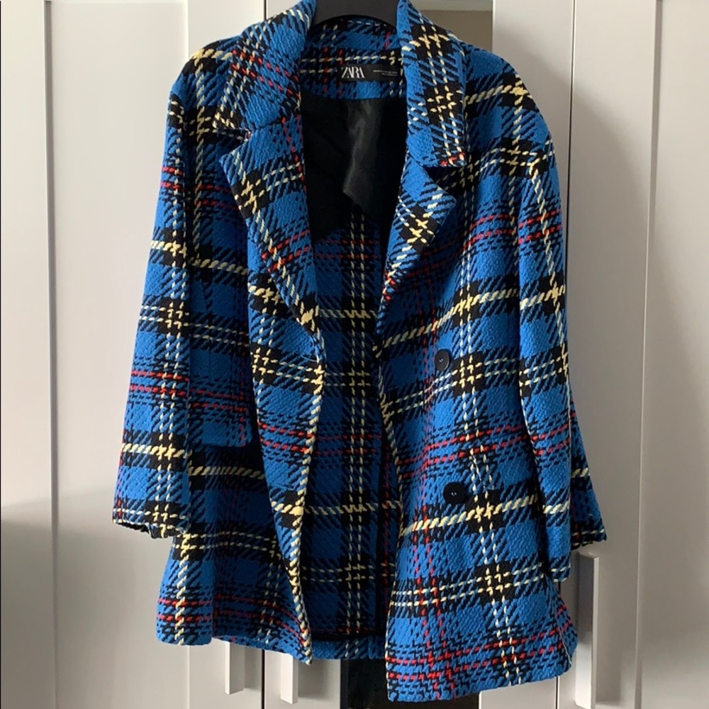 Zara Blue check coat